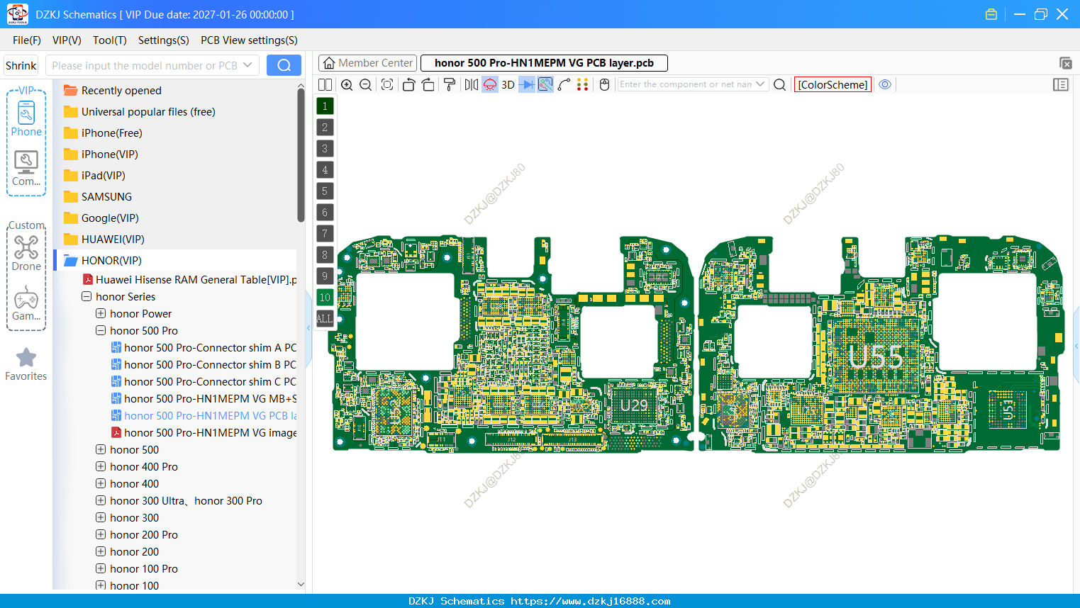 Honor 500 Pro-HN1MEPM VG PCB Layer
